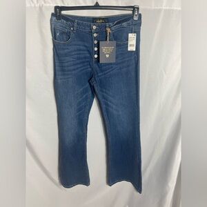 Indigo Rein High Rise Flare Jeans Recycled Denim Size 15 W31 L32.5 NWT